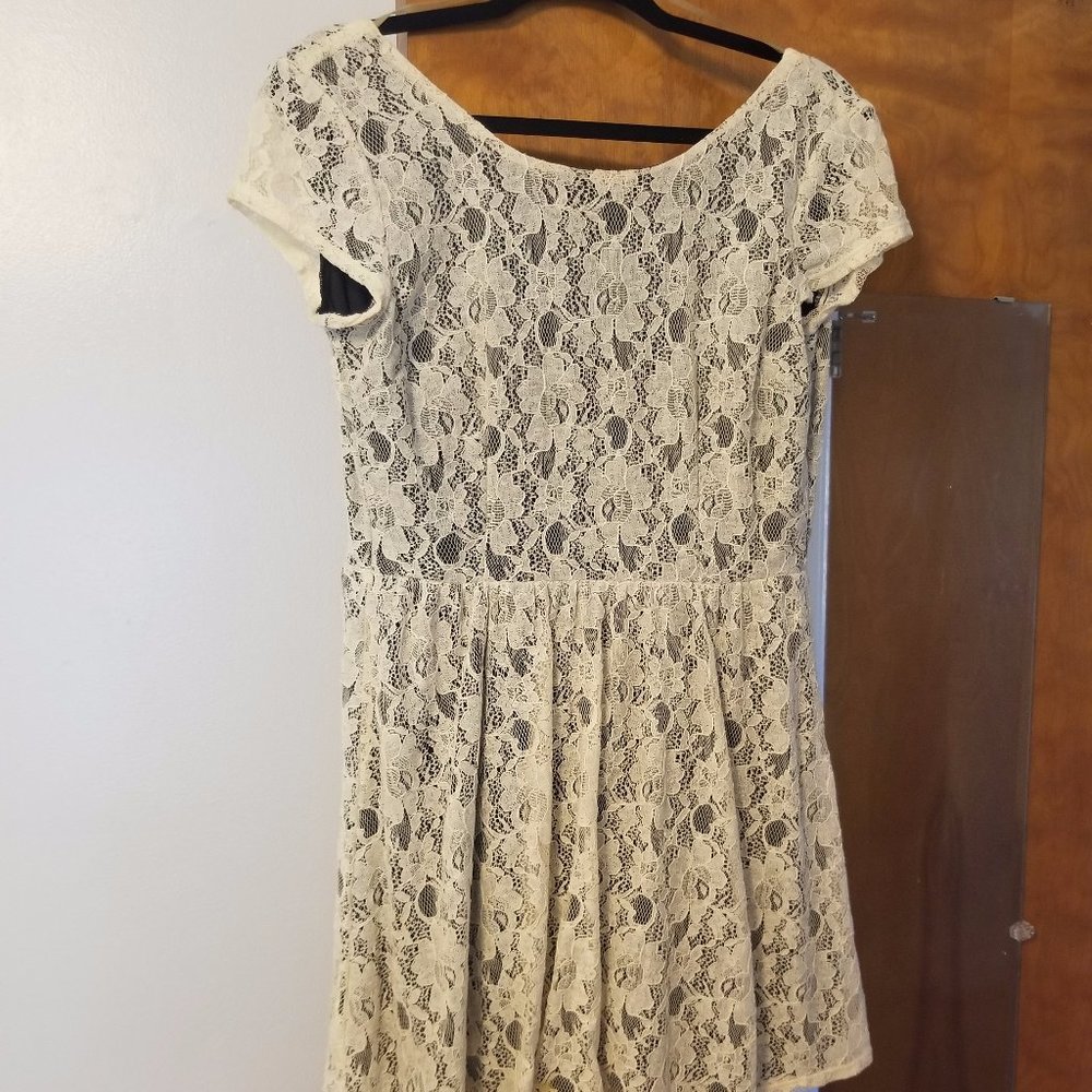 cream lacy dress